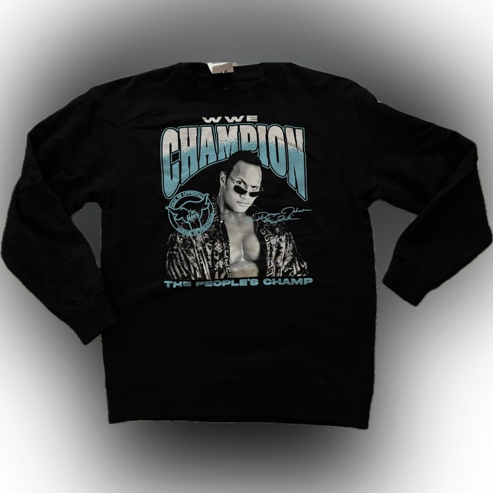 WWE Dwayne the Rock Johnson Black Men’s Sweatshirt Size Small